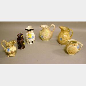 Six Assorted Decorated and Figural Ceramic Jugs