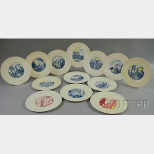 Thirteen Wedgwood Duke University Ceramic Plates.