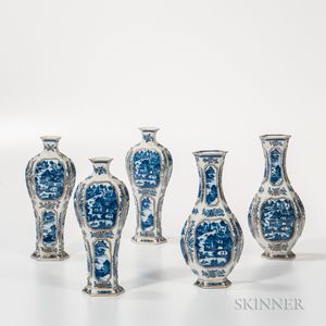 Blue and White Export Porcelain Garniture Set