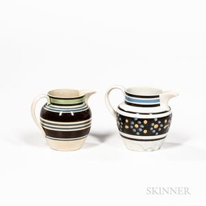 Two Slip-decorated Pearlware Pitchers