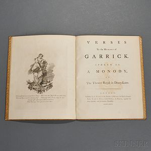 Sheridan, Richard Brinsley (1751-1816) Verses to the Memory of Garrick.