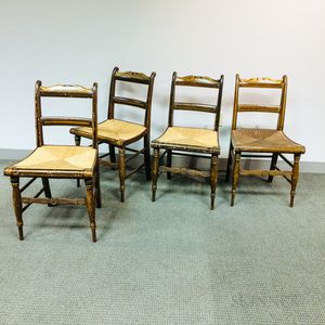 Set of Four Paint-decorated Fancy Chairs