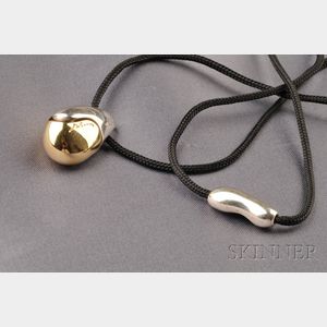 Sterling Silver and 18kt Gold Pendant, Georg Jensen