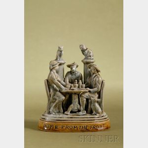 Doulton Lambeth Salt-glaze Figural Group of A Gathering of Boer War Soldiers