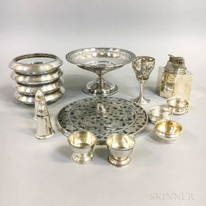 Group of Silver-mounted Glass Tableware and Sterling Silver Tableware