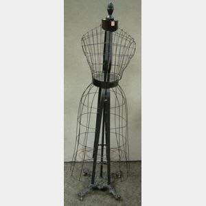 Victorian Black Painted Cast Iron Dressmaker's Form