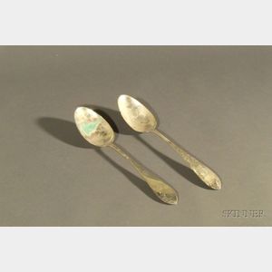 Pair of Austro-Hungarian Silver Stuffing Spoons