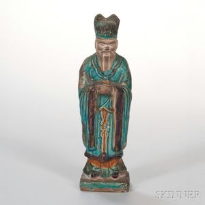 Painted Pottery Figure of an Official