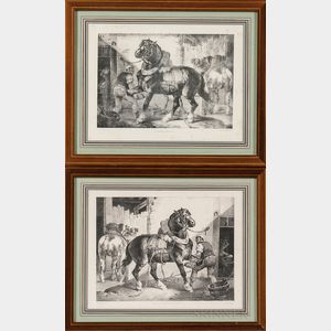 Théodore Géricault (French, 1791-1824) Two Framed Lithographs: A French Farrier