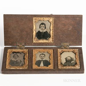 Four Ninth-plate Ambrotypes of a Family