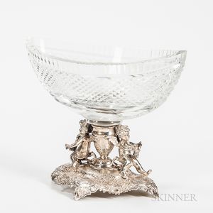 German .800 Silver and Glass Compote