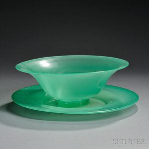 Large Art Glass Bowl and Platter
