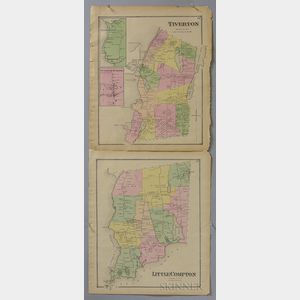 Two Matted Maps of Little Compton and Tiverton, Rhode Island. 