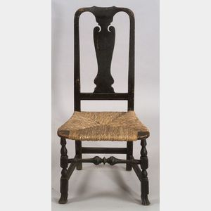 Queen Anne Black Painted Side Chair