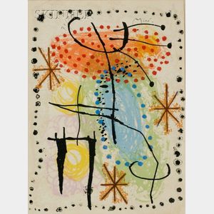 Joan Miro (Spanish, 1893-1983) La Rame et la Roue (Poèmes de René Cazelles)