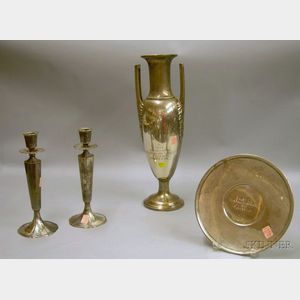 Dominick & Haff Sterling Silver Trophy, a Pair of Sterling Silver Presentation Candlesticks, and a Sterling Sil...