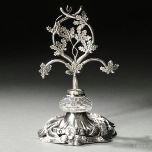 Continental .813 Silver and Glass Inkwell