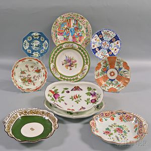 Ten English Porcelain Dishes