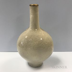 Cream-glazed Flask Vase
