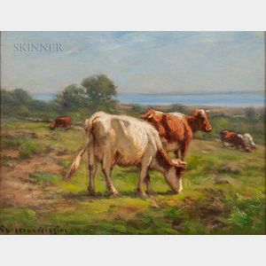 Carleton Wiggins (American, 1848-1932) Cows by the Sea