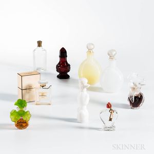 Nine Vintage Glass Perfumes