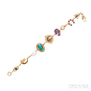 Gold Gem-set Bracelet