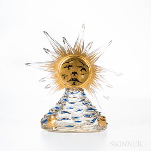 Baccarat for Schiaparelli "Le Roy Soleil" Gilt Glass Perfume