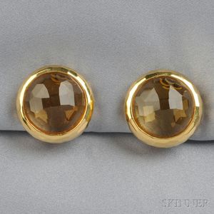 18kt Gold and Citrine Earclips