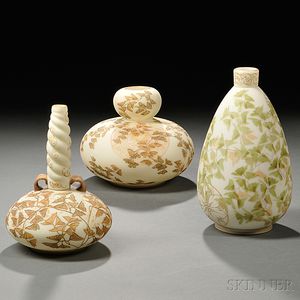 Three Mount Washington Glass Vases