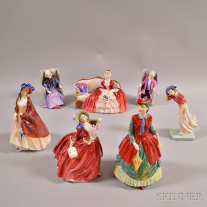 Seven Royal Doulton Porcelain Figures