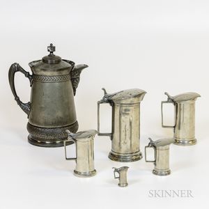 Group of Pewter Steins and Measures