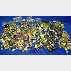 Two Bags of Assorted Costume Jewelry Earrings