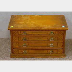 Willimantic Spool Cotton Eastlake-type Walnut Four-Drawer Retail Counter Cabinet