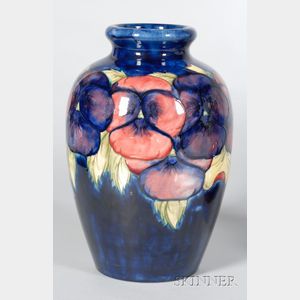 Moorcroft Pottery Pansy Design Vase