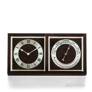 Chelsea Copper Bronze Framed Clock and Barometer Set
