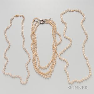 Three Cultured Pearl Necklaces