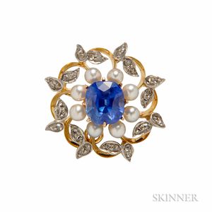 Antique Sapphire Pendant/Brooch