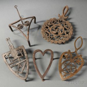 Five Wrought and Cast Metal Trivets