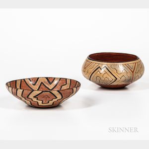 Two Shipibo Pottery Bowls