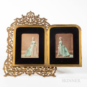 Tiffany & Co. Gilt-Bronze Double Picture Frame