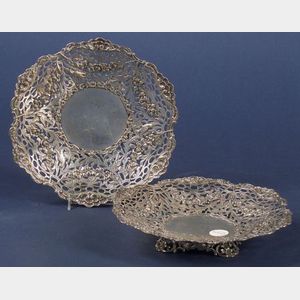Pair of Continental Reticulated Silver Bowls