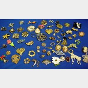 Lot of Assorted Costume Pins and Brooches