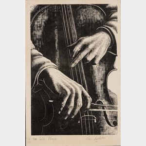 Clare Leighton (American, 1898-1989) The Cello Player