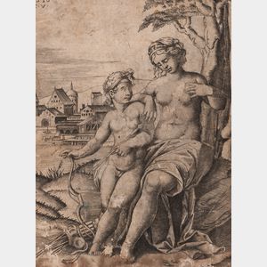 Agostino dei Musi, called Veneziano (Italian, c. 1490-c. 1536) Venus and Cupid