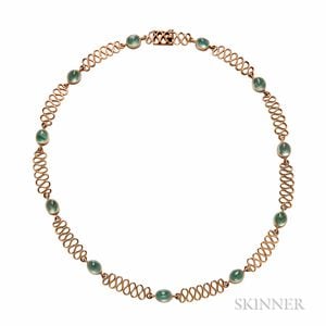 18kt Gold and Emerald Necklace
