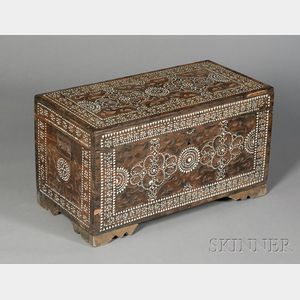 Middle Eastern Mother-of-Pearl Inlaid Hardwood Chest