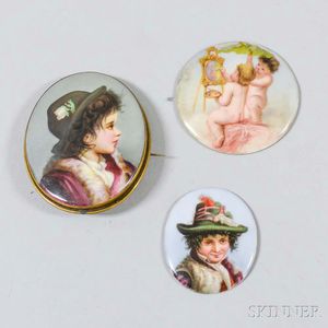Three Small Porcelain Medallions
