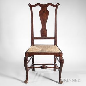 Carved Tiger Maple Side Chair