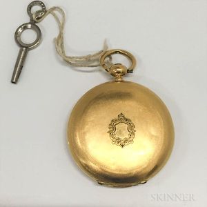Swiss 18kt Gold Hunter-case Pocket Watch