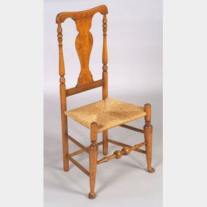 Queen Anne Maple Yoke-back Turned Side Chair